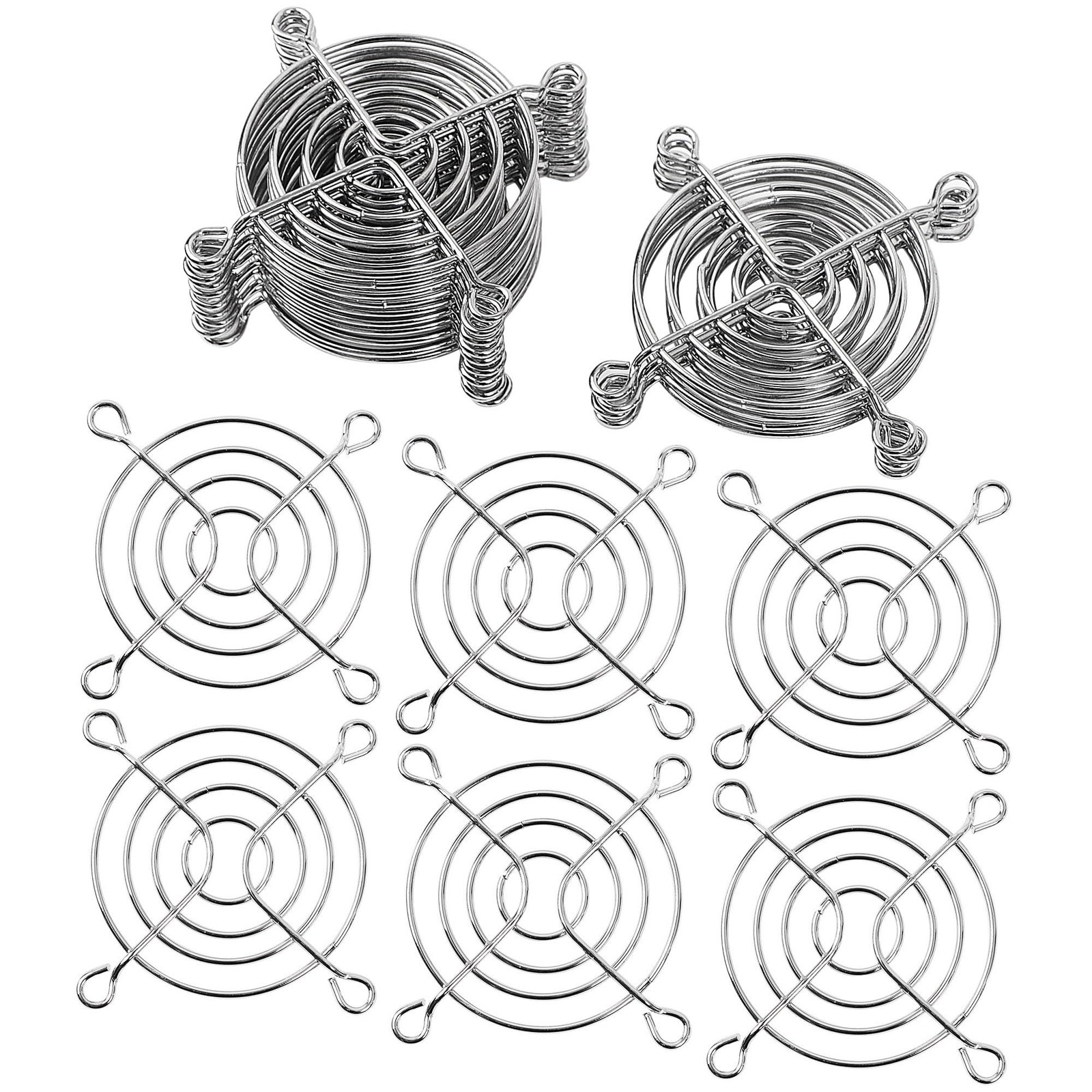uxcell 20pcs Silver Tone Metal Grill Protector Finger Guard for 60mm Case Fan