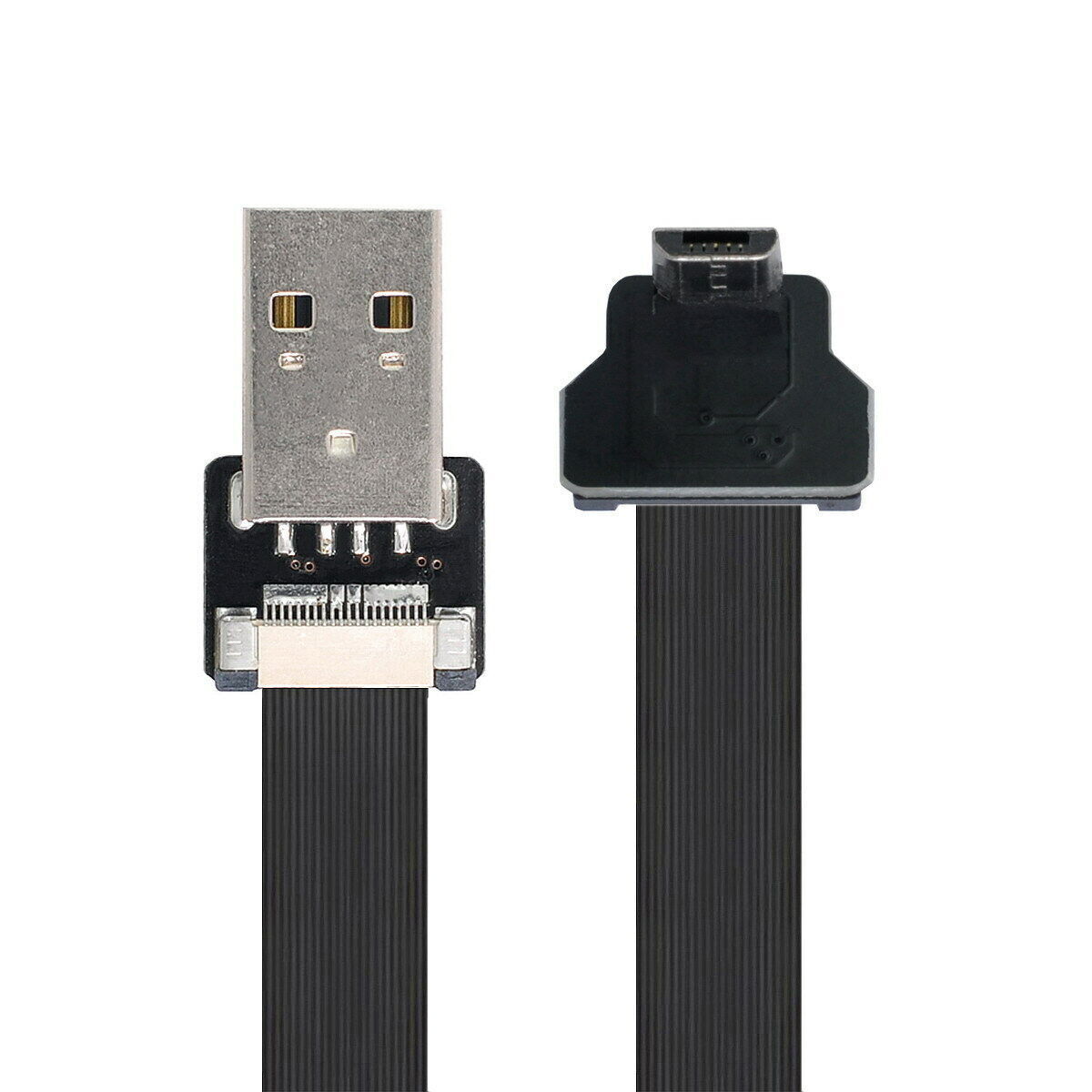 Micro USB 5Pin Data Flat FPC Cable for FPV  Phone to Down Angled USB2.0 Type-A