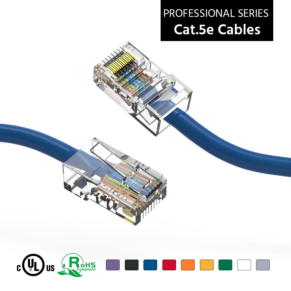 50Ft CAT5E UTP Ethernet Network Non Booted Cable Blue