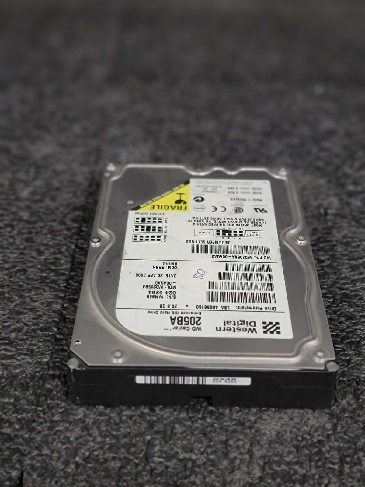WD WD205BA-00AGA0 20.5GB 7.2K RPM 2 MB Cache ATA/66 PATA 3.5" HDD Hard Drive