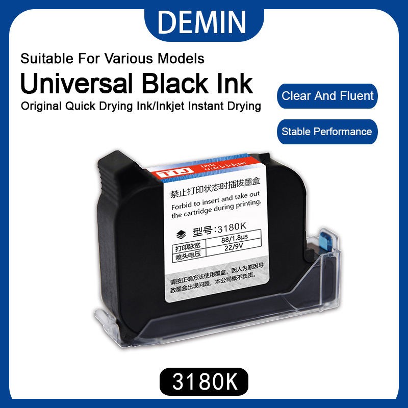 3pcs Blue Ink Cartridge Refillable Quick Dry for 12.7mm Handheld Inkjet Printer