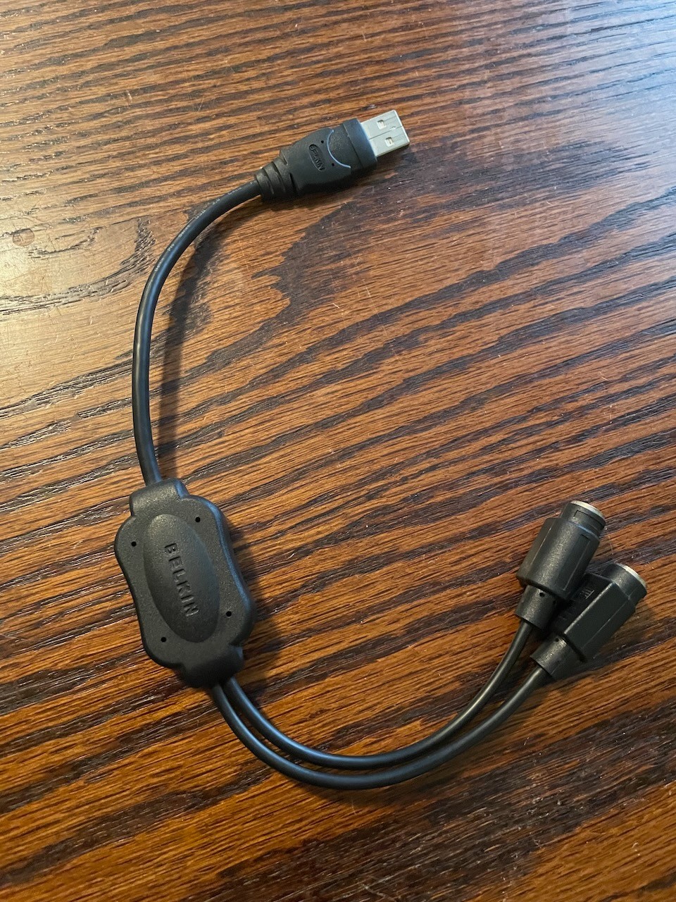 Belkin USB to Dual PS/2 Female 1:2 Adapter Splitter Cable, Black