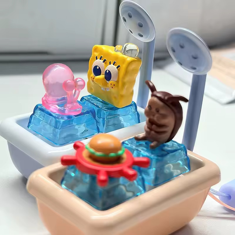 Spongebob 1PC Random Keycap Blind Box Mechanical Keyboard Accessory genuine