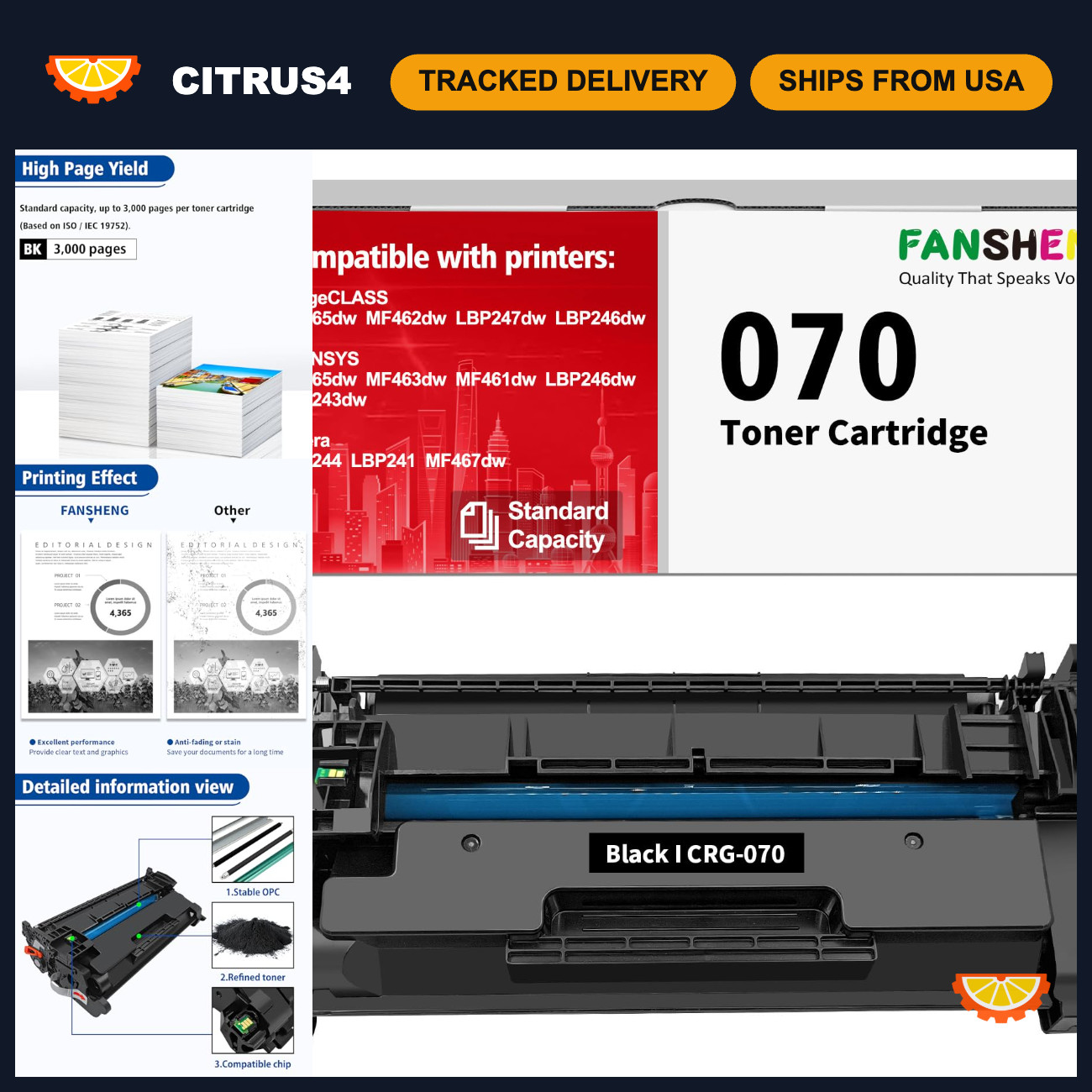 High Capacity 070 Toner Cartridge Replacement for Canon ImageCLASS MF460 Series
