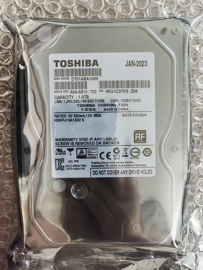 TOSHIBA DT01ABA100V 1TB SATA 6.0 Gb/s 5700 RPM 32MB 3.5 Desktop Hard Drive