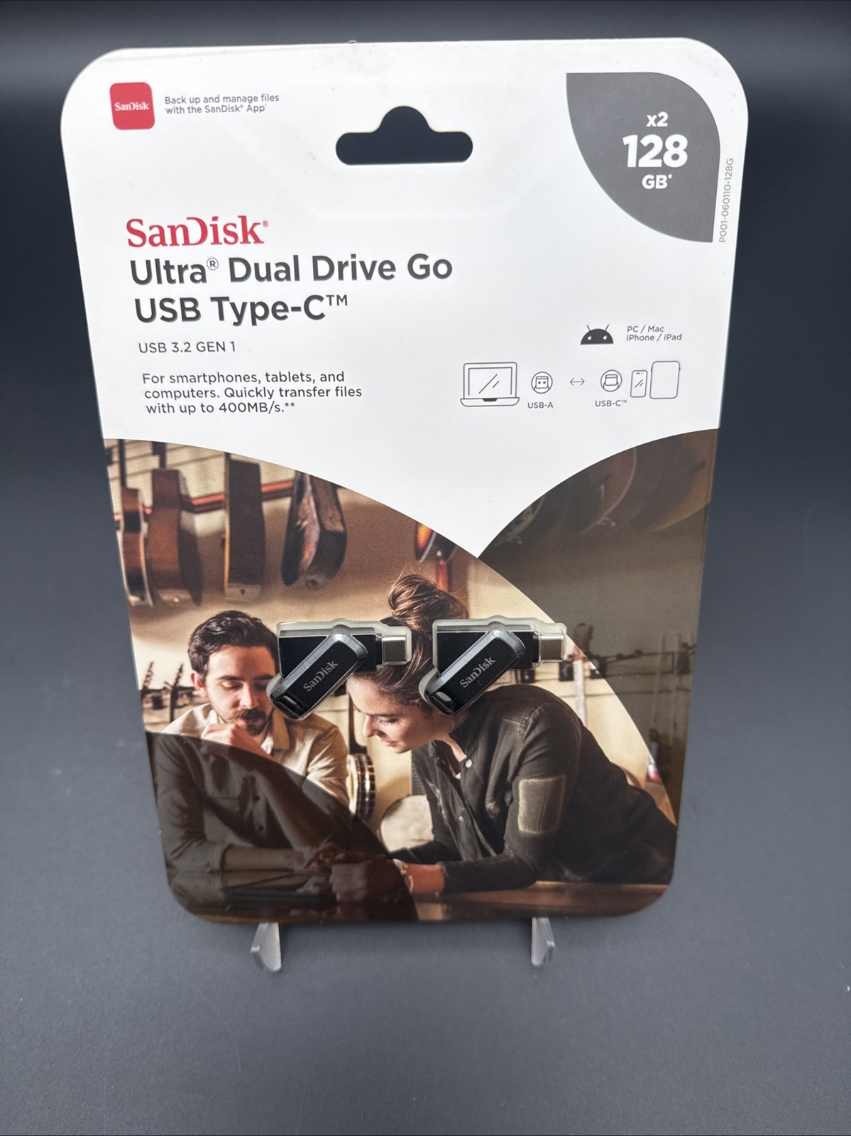 New SanDisk Ultra Dual Drive Go 2x 128GB USB-A/USB-C Flash Drive