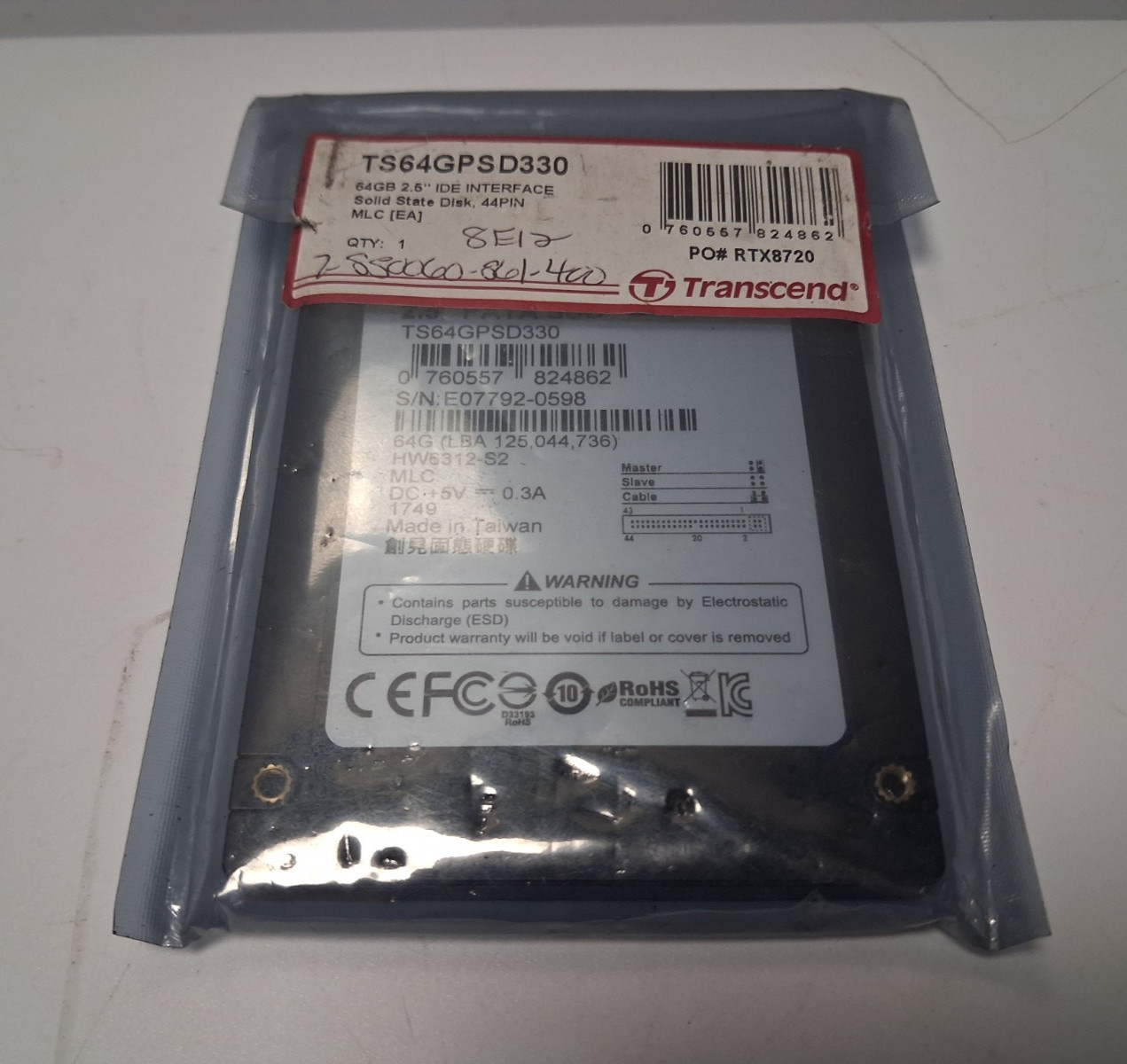 Transcend 64GB 2.5” PATA IDE SSD TS64GPSD330 PSD330