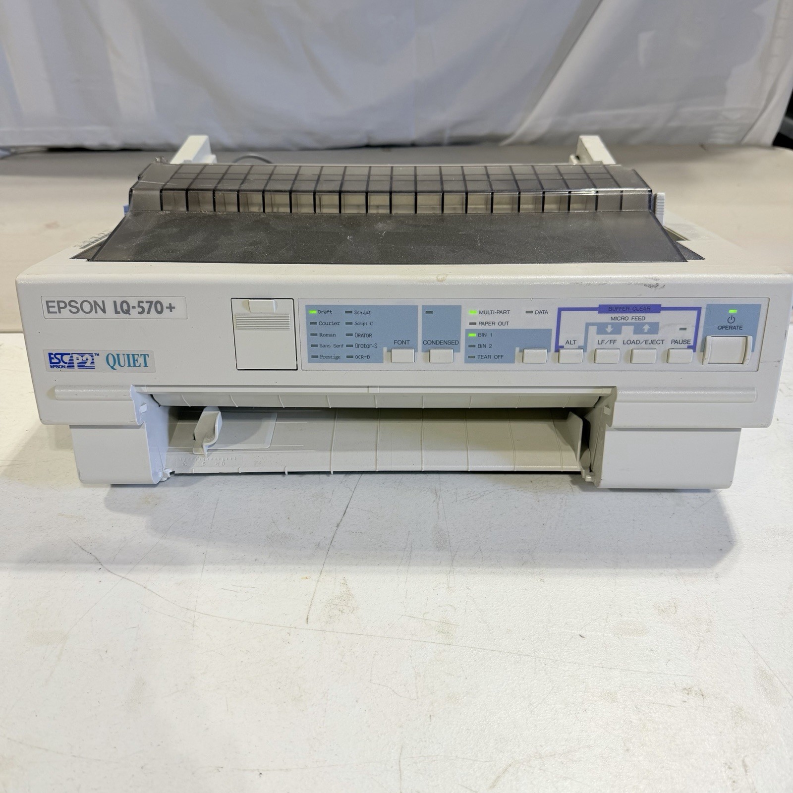 Epson LQ-570+ Dot Matrix Standard Printer B&W Parallel P630B POWERS ON UNTESTED