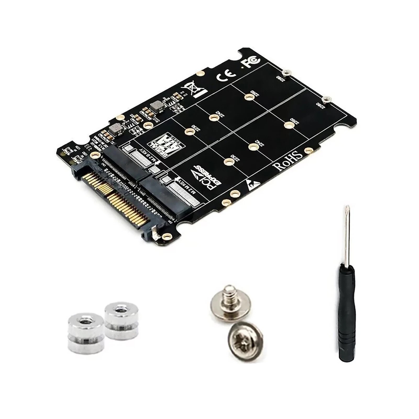 1/2PCS PCB M.2 NVME SSD Key M + NGFF SATA SSD Key B to U.2 SFF-8639 Adapter US