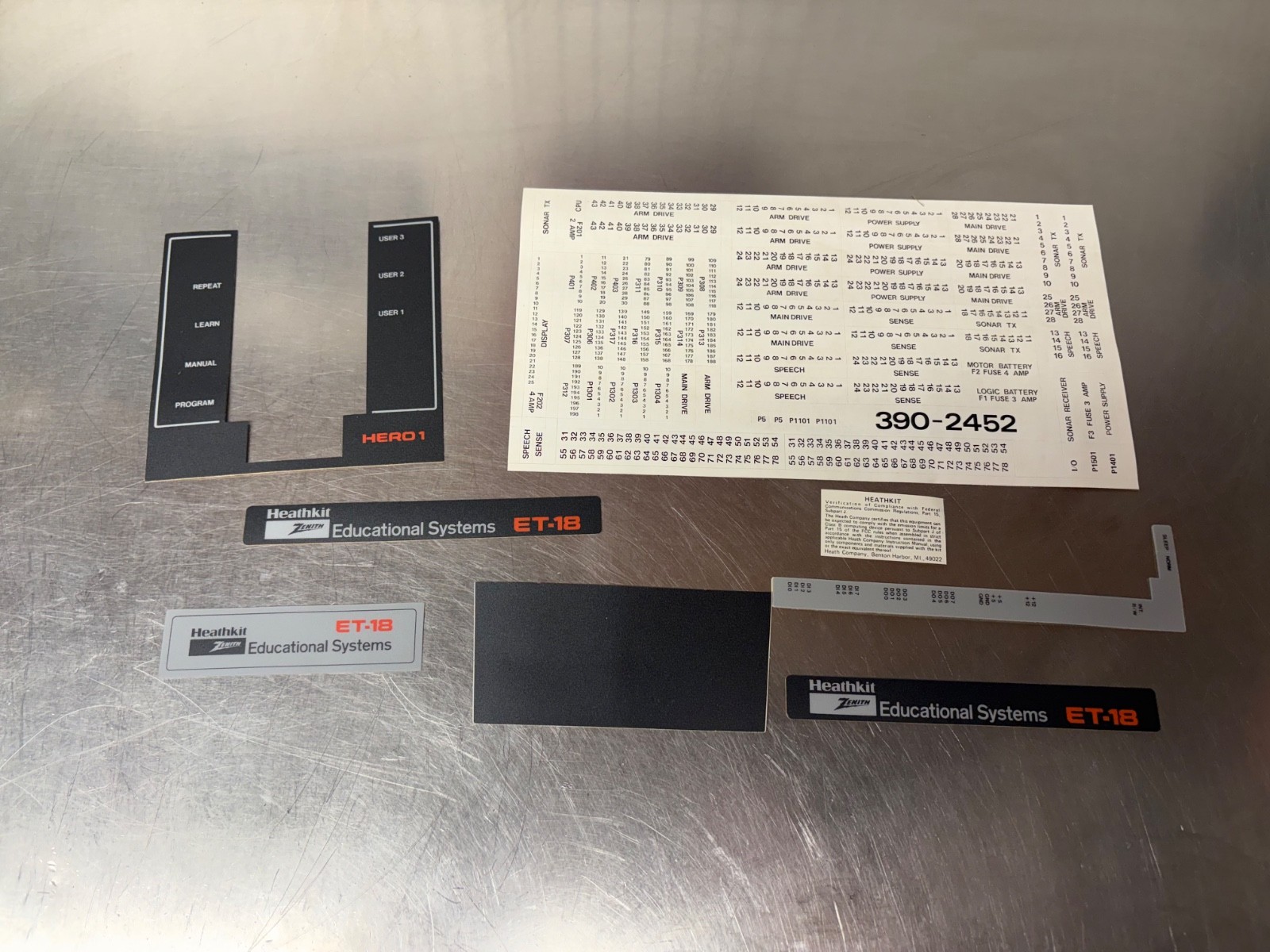 New Old Stock Heathkit ET 18 Hero Robot Sticker Decal Set 