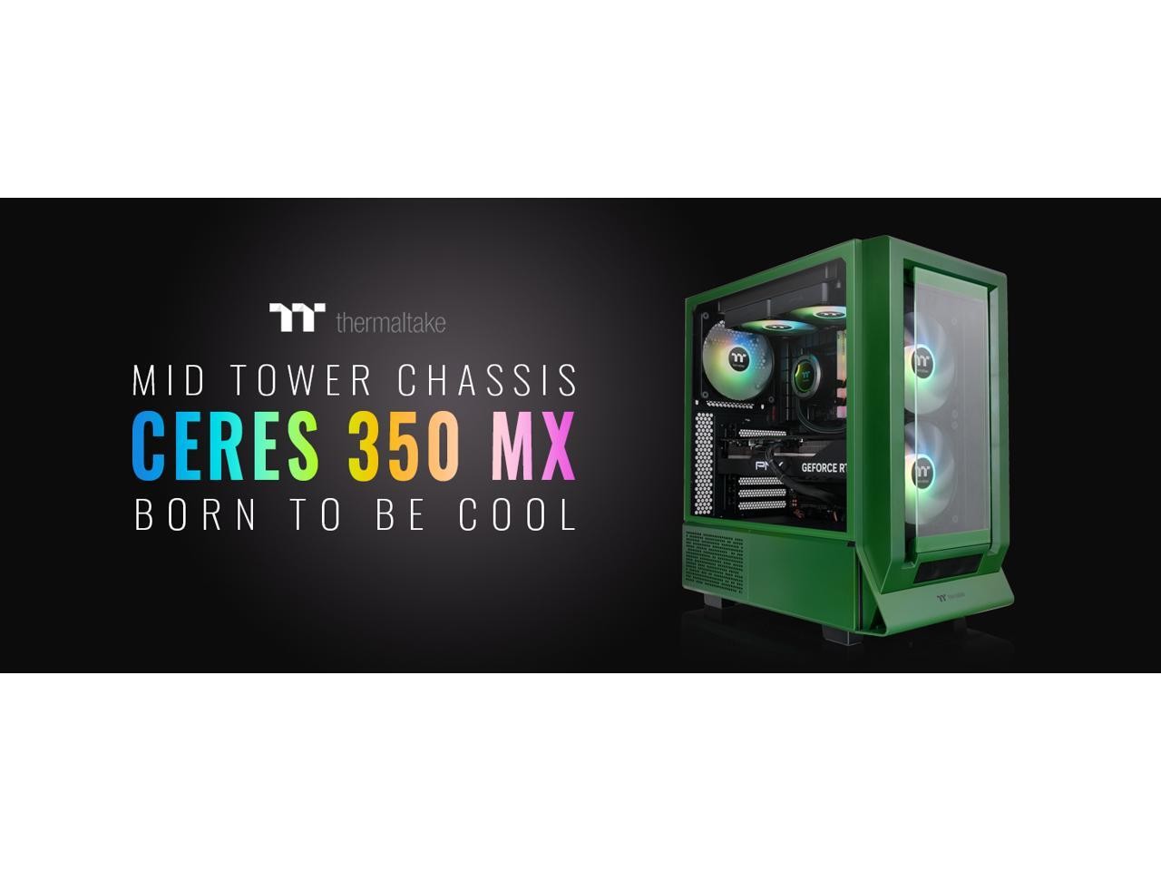 Thermaltake Ceres 350 MX Racing Green Mid Tower ATX Case; 3 Pre-installed ARGB F