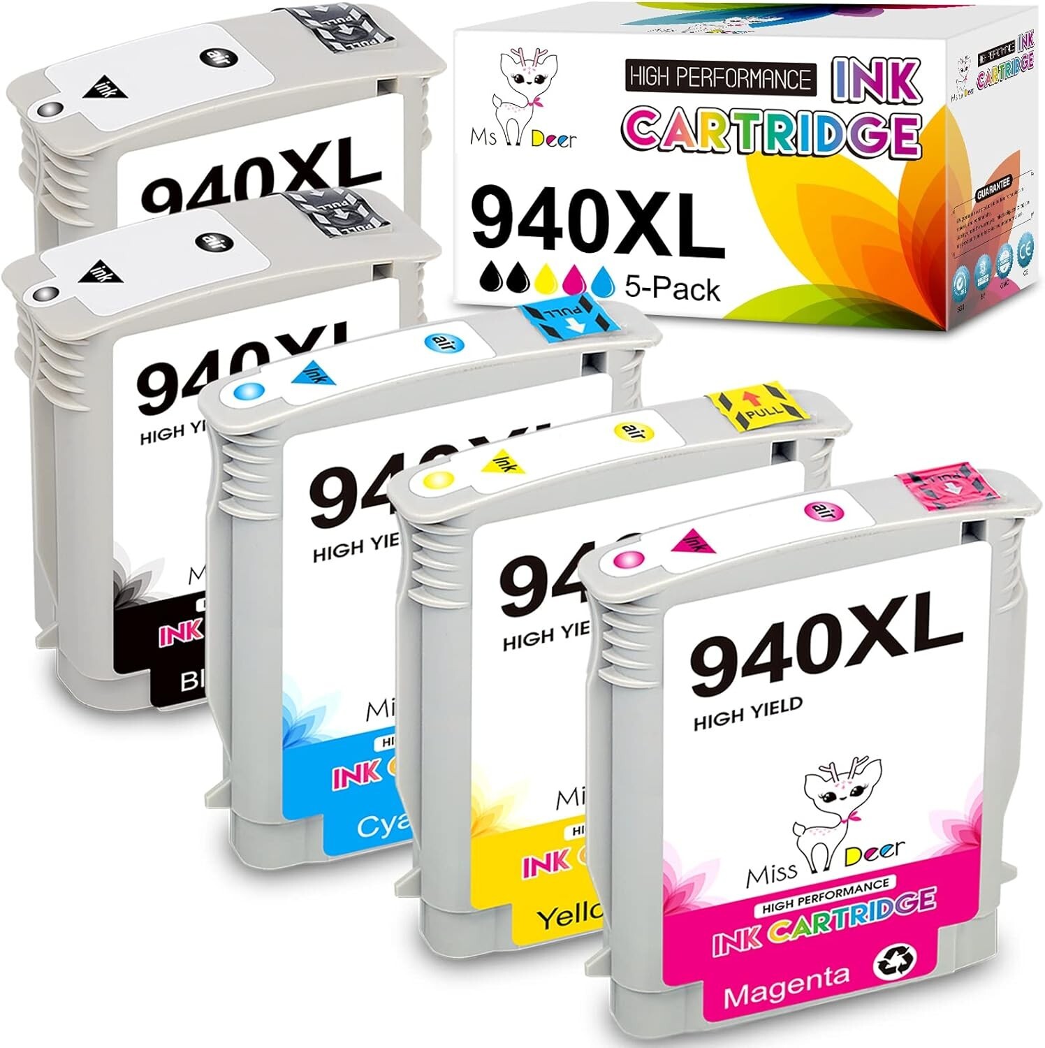 Miss Deer Compatible 940 Ink Cartridges Upgraded Replacement for HP 940 XL 940XL