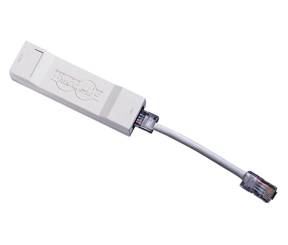 Tripp Lite In-Line Dataline 6' Surge Protector, 120V /230V - 5' RJ45 patch cable