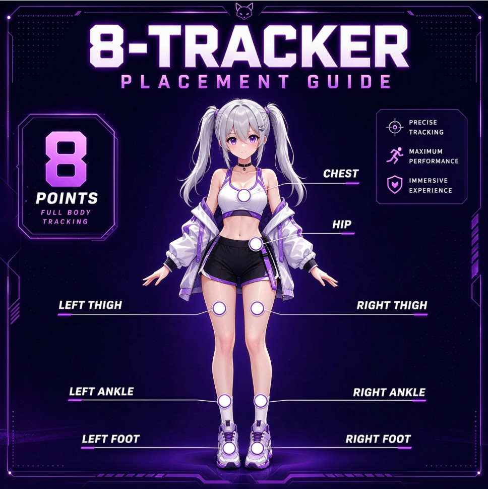 SlimeVR Compatible Full-Body Tracker 8-Pack VRChat SteamVR FBT LSM6DSV - US