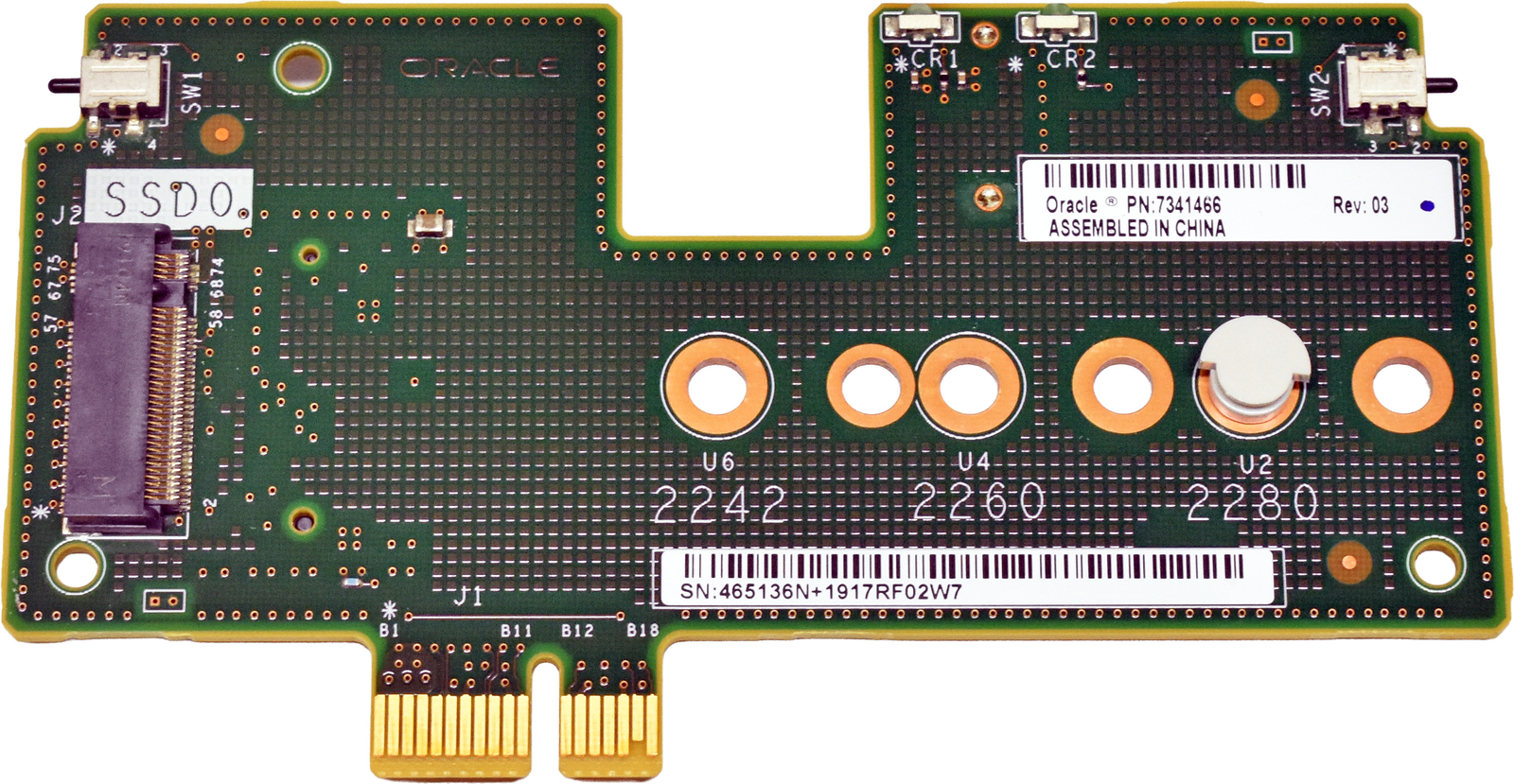Oracle 7341466 Dual M.2 SSD Carrier Board No SSDs
