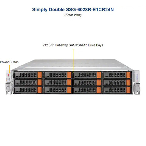 Supermicro 6028R-E1CR24N Storage Server 24X3.5"/2XE5-2690 V3 24Core/DDR4 128G