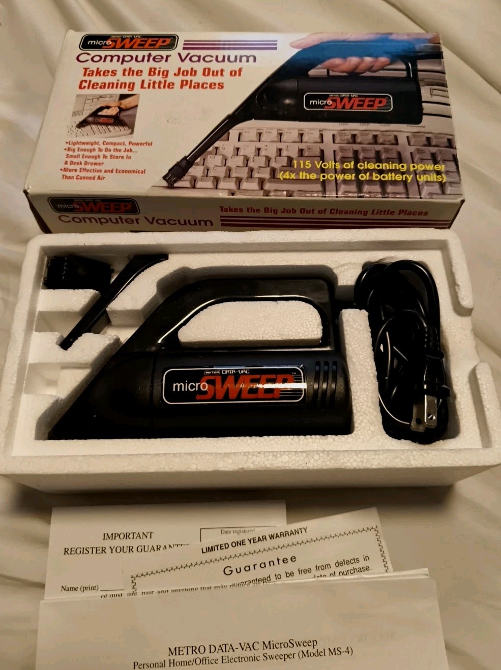 VINTAGE Micro Sweep Computer Vacuum Metro Data Vac Handheld- NEW OPEN BOX