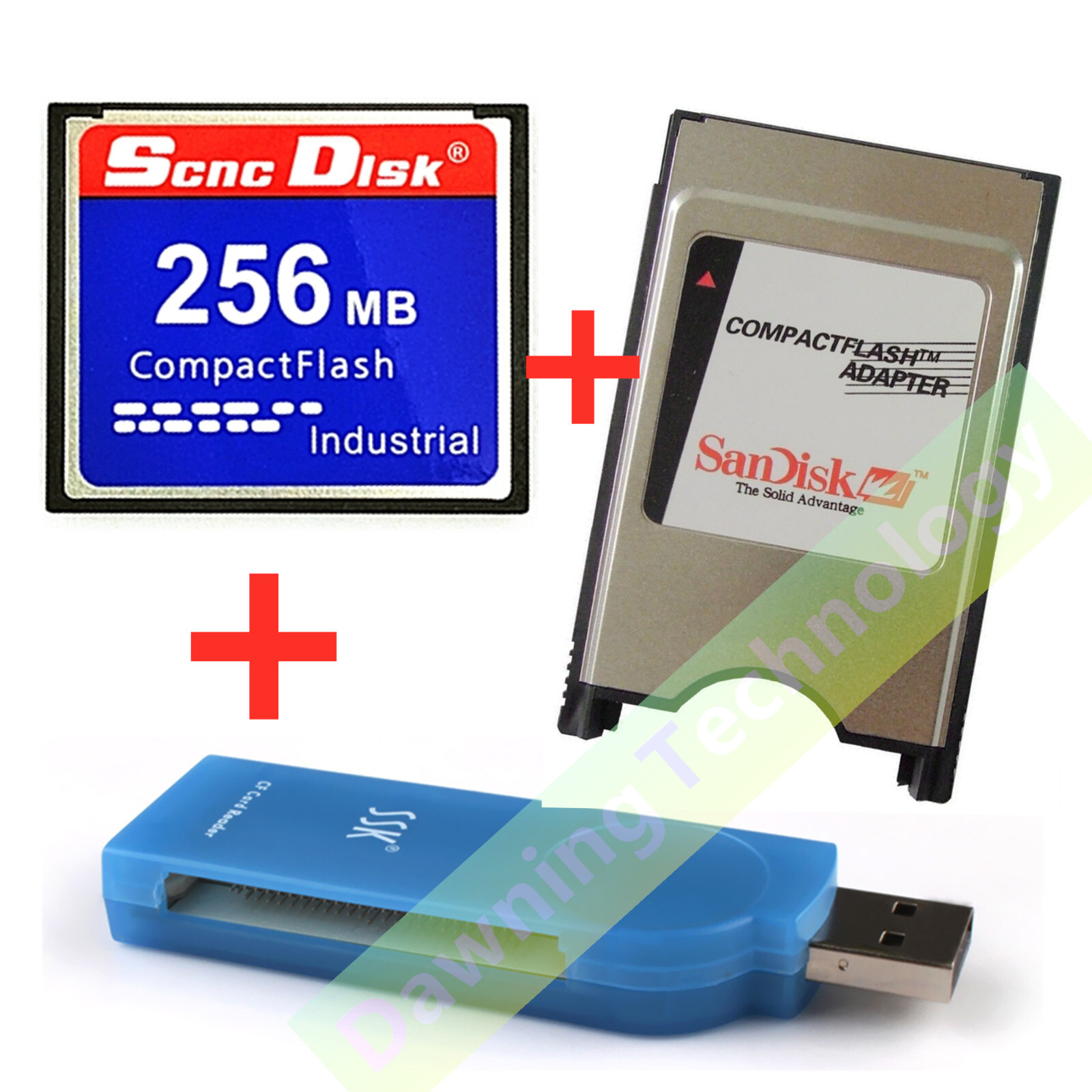 256MB CNC CF Compact Flash card+CF-PCMCIA Adapter+SSK USB2.0 Card reader FANUC