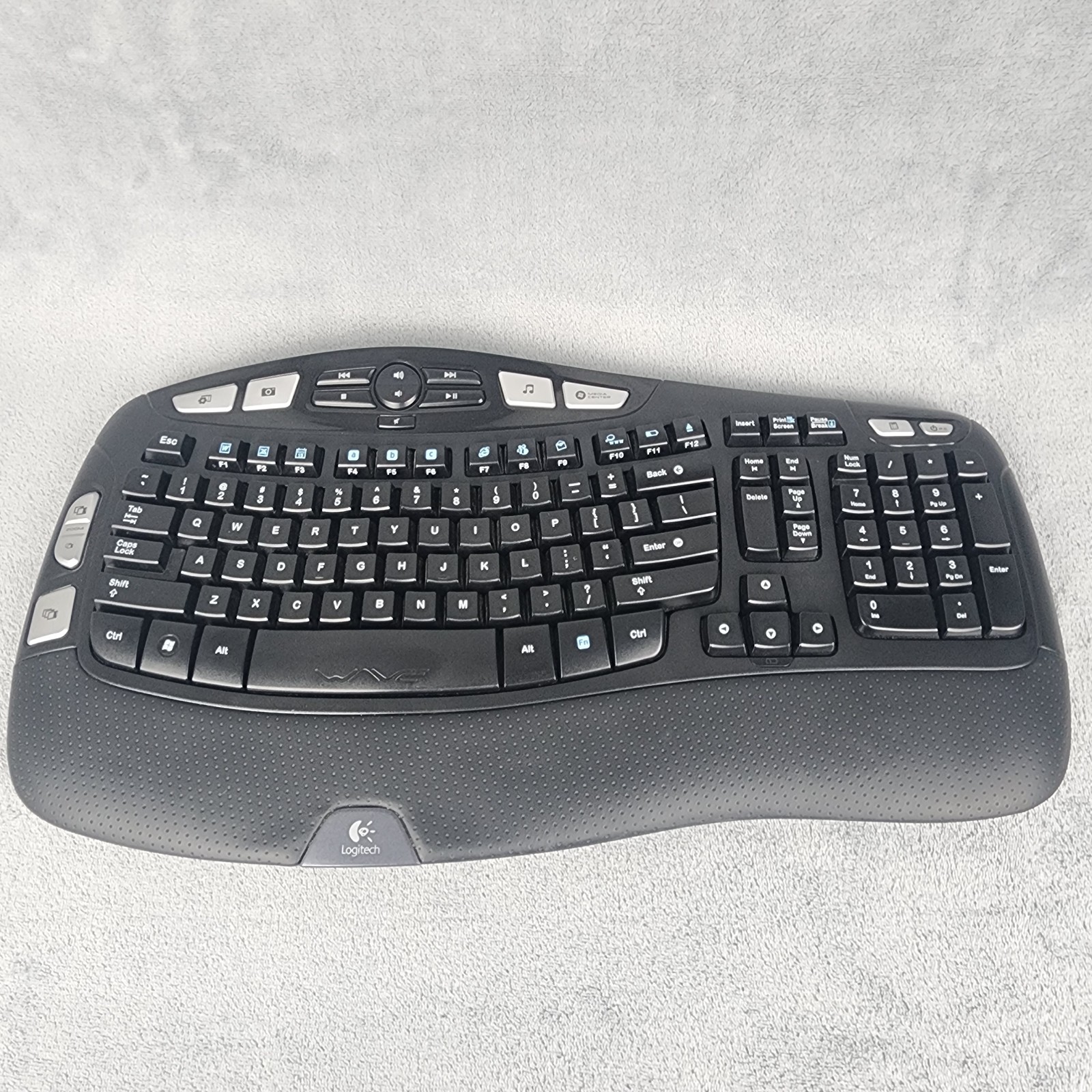Logitech Wave Cordless Keyboard Y-RCP140 Wireless Ergonomic Black No Receiver