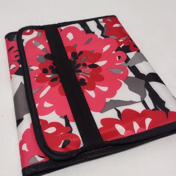 NEW Thirty-One Fold It Up Organizer Bold Bloom red floral with notepad