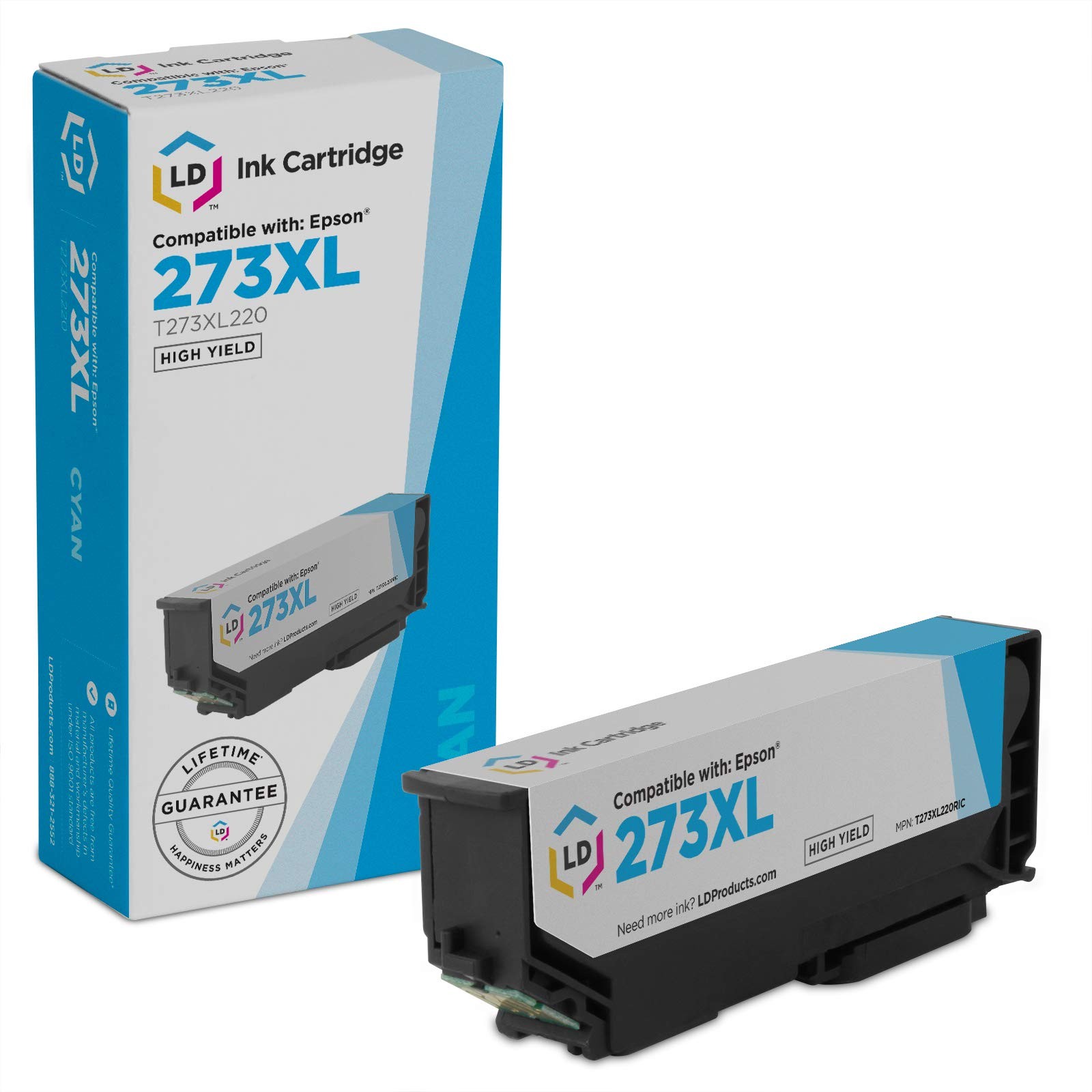 LD Replacement Epson T273XL220 / 273XL High-Yield Cyan Ink Cartridge