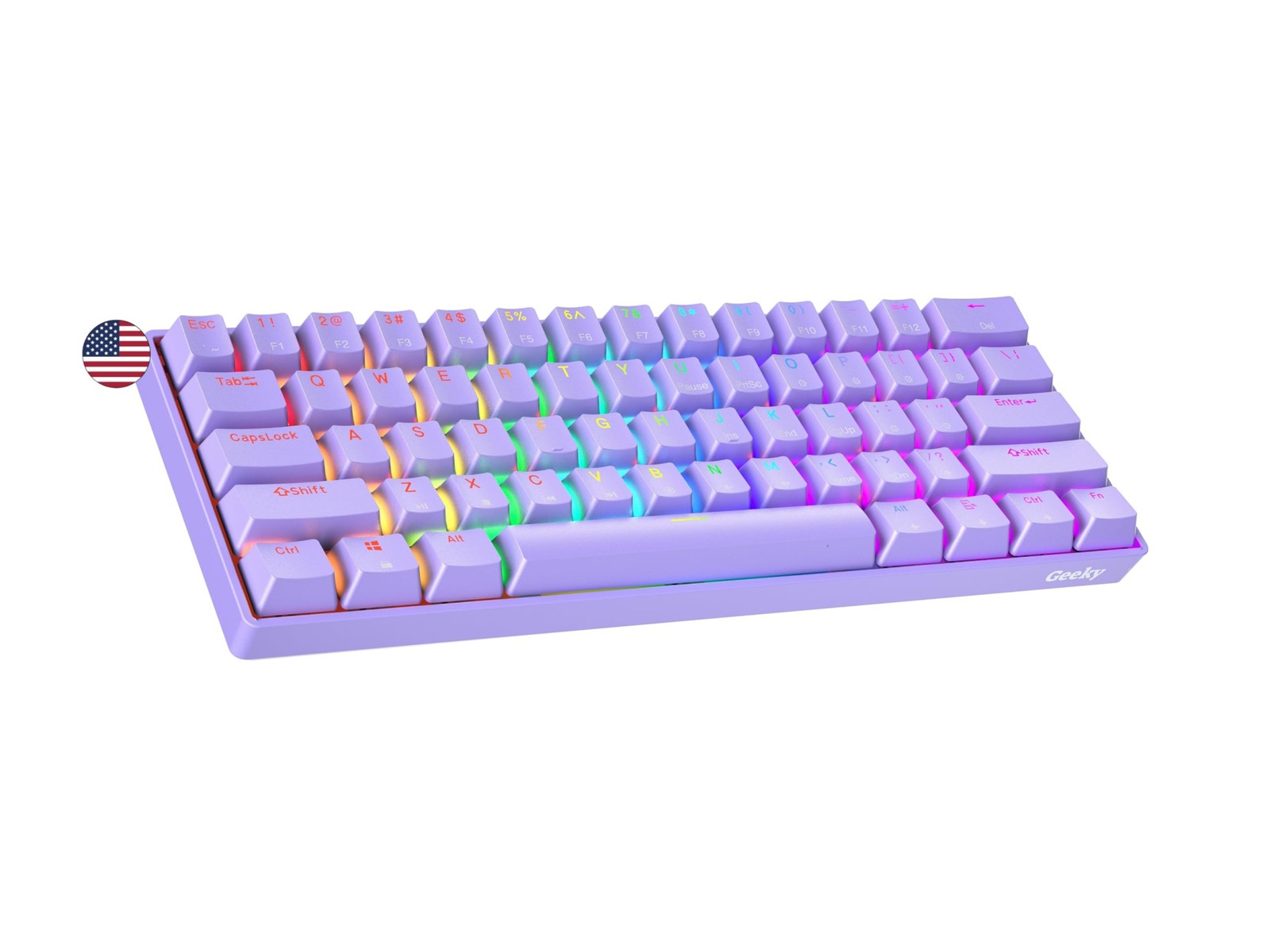 Geeky GK61 SE 60% | Mechanical Gaming Keyboard | 61 Keys Multi Color RGB LED Bac