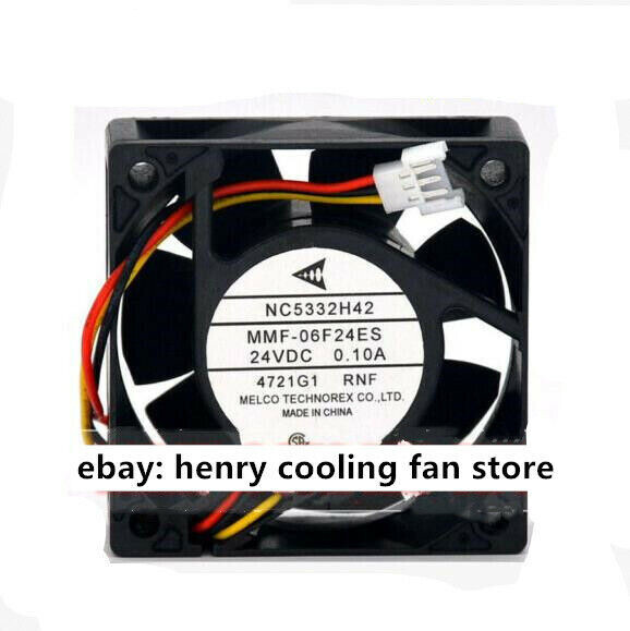 For Melco MMF-06F24ES-RNF DC 24V 0.10A 60*60*25MM Inverter Cooling Fan