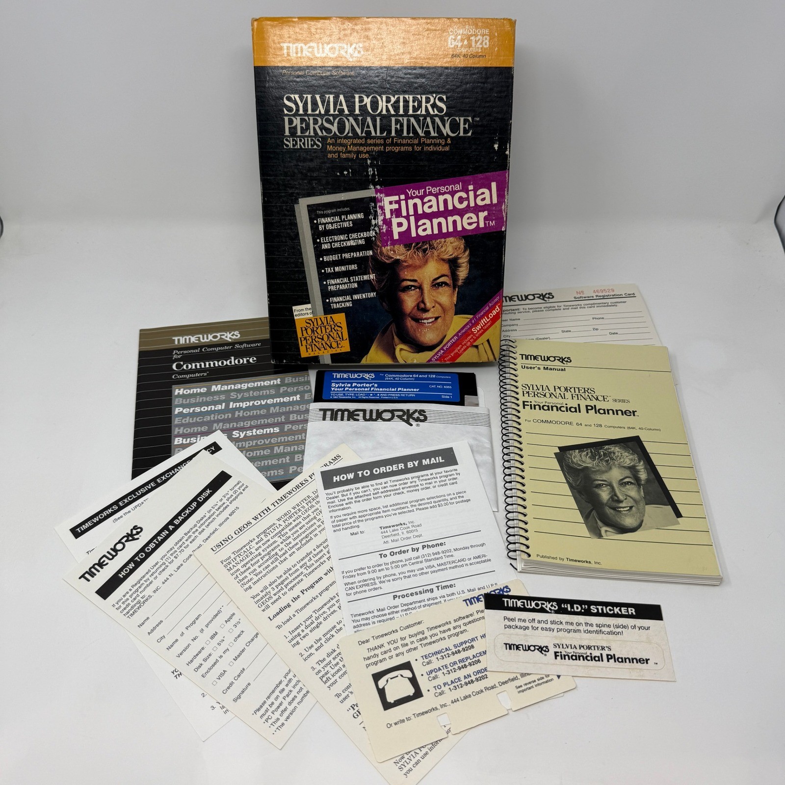 Vintage Timeworks Sylvia Porter Personal Financial Planner Commodore 64 128 CIB
