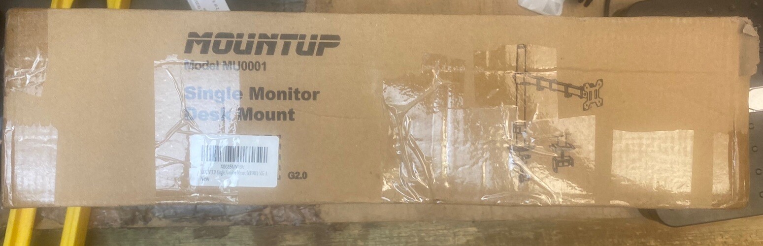 Mountup Single Monitor Mount model MU 0001, black desk monitor mount. BRAND NEW