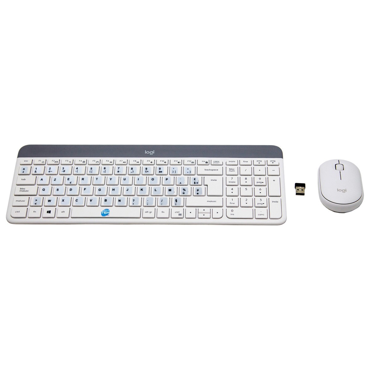 Logitech Mk470 Wireless Mouse And Keyboard Kit + French Layout Stickers White