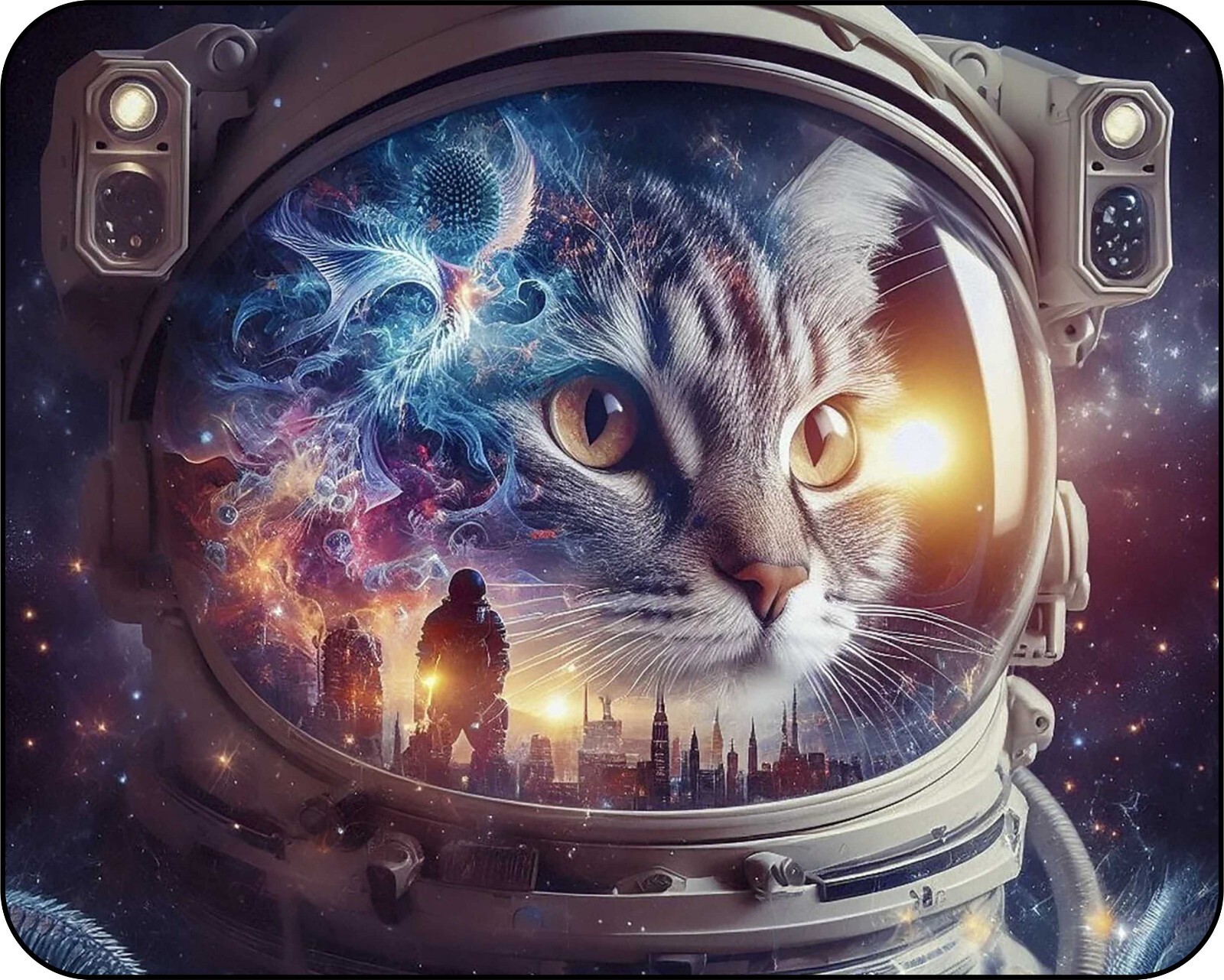 Astronaut Cat colorful Photo Art Designs  Mouse Pad