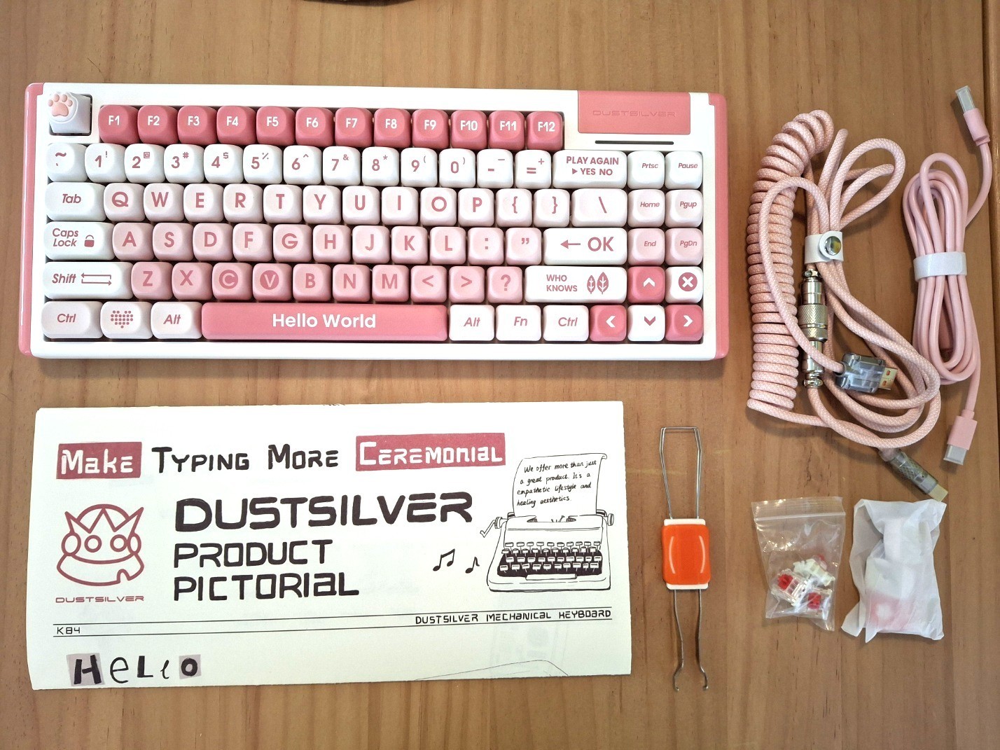 Dustsilver K84 Peach Blossoms - 75% Mechanical Keyboard with RGB, Hot Swappable