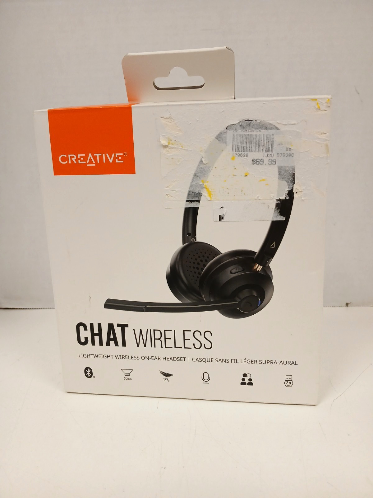 Creative Chat Wireless Lightweight On-Ear Headset, Black