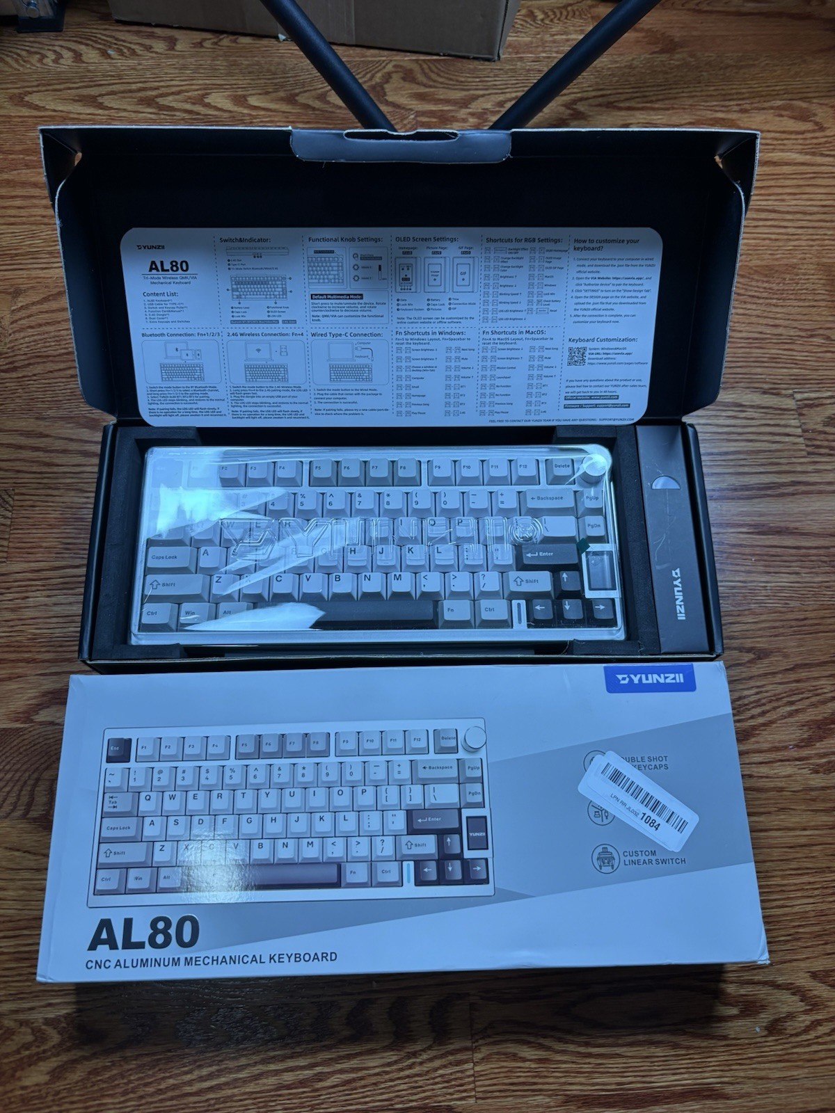YUNZII AL80 Wireless Mechanical Keyboard Full Aluminum CNC Smart LCD