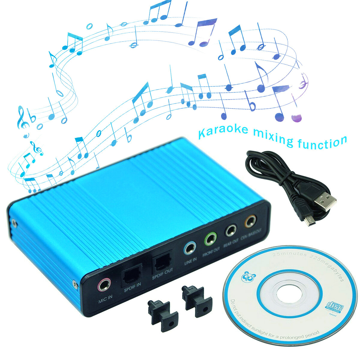 6 Channel 5.1 External USB Sound Card Adapter Optical Audio Laptop Notebook PC