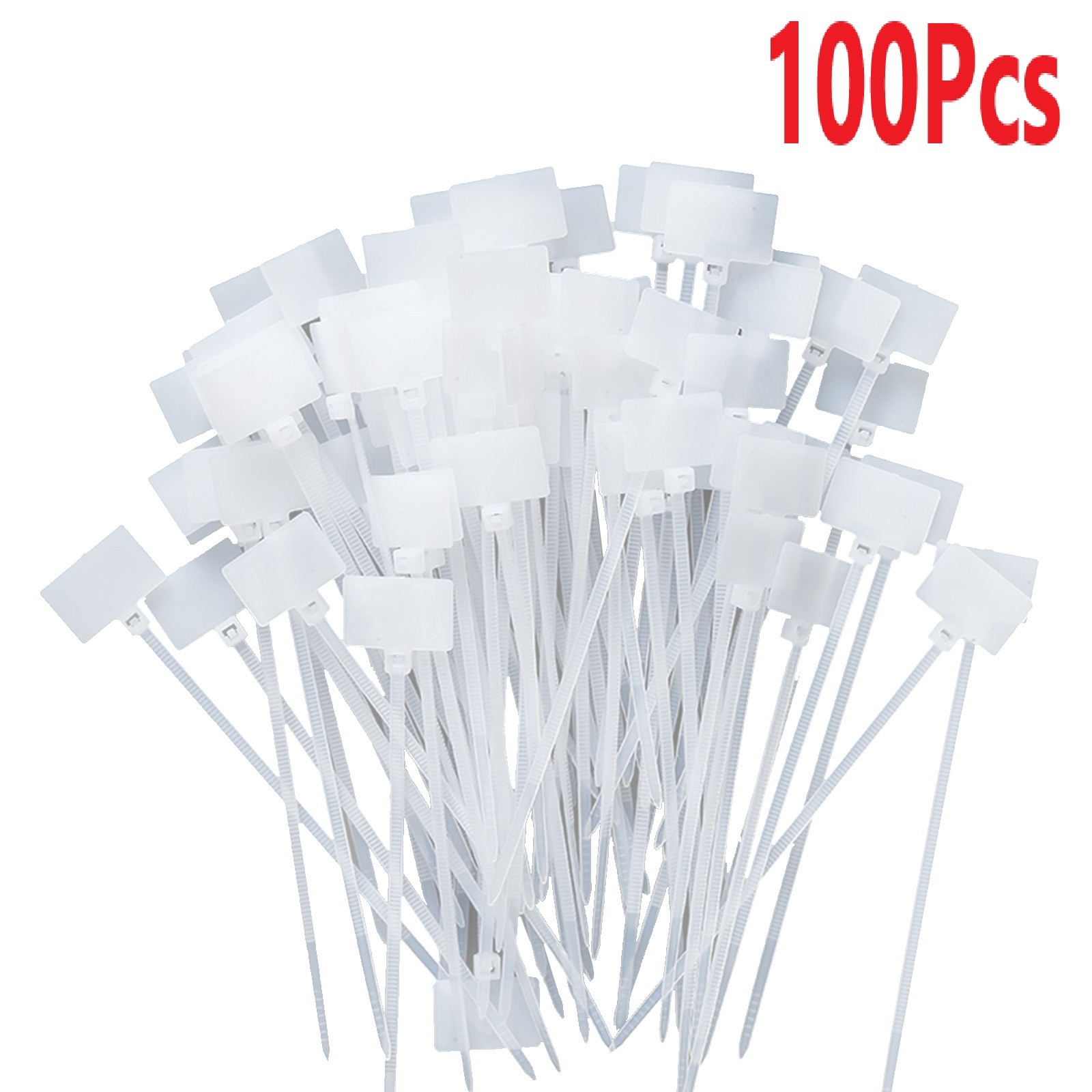 New 100Pcs Zip Ties Write on Ethernet RJ45 RJ12 Wire Power Cable Label Mark Tags