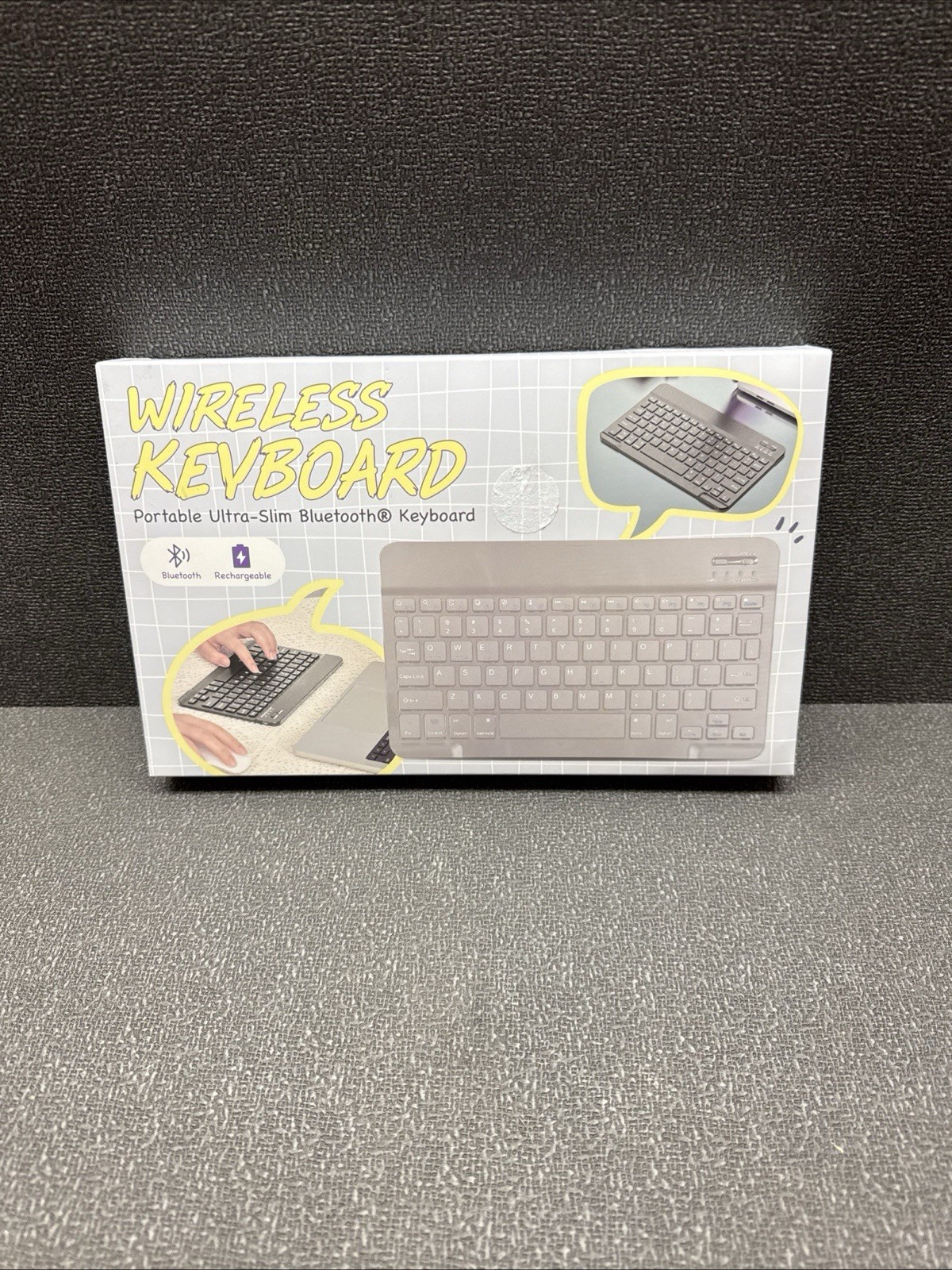 Orbit Innovations Wireless Keyboard Portable Ultra-Slim Bluetooth Rechargeable