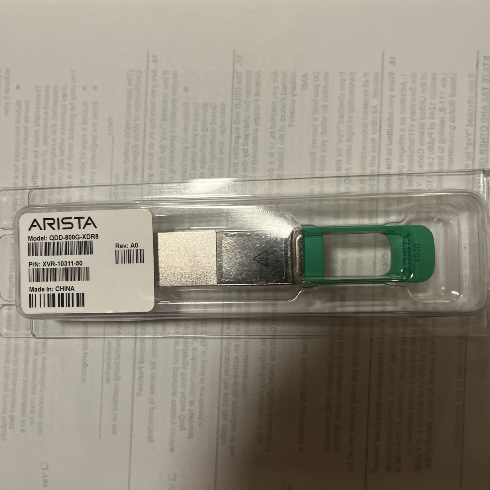 Arista Model ODD-800G-XDR8 P/N XVR-10311-50