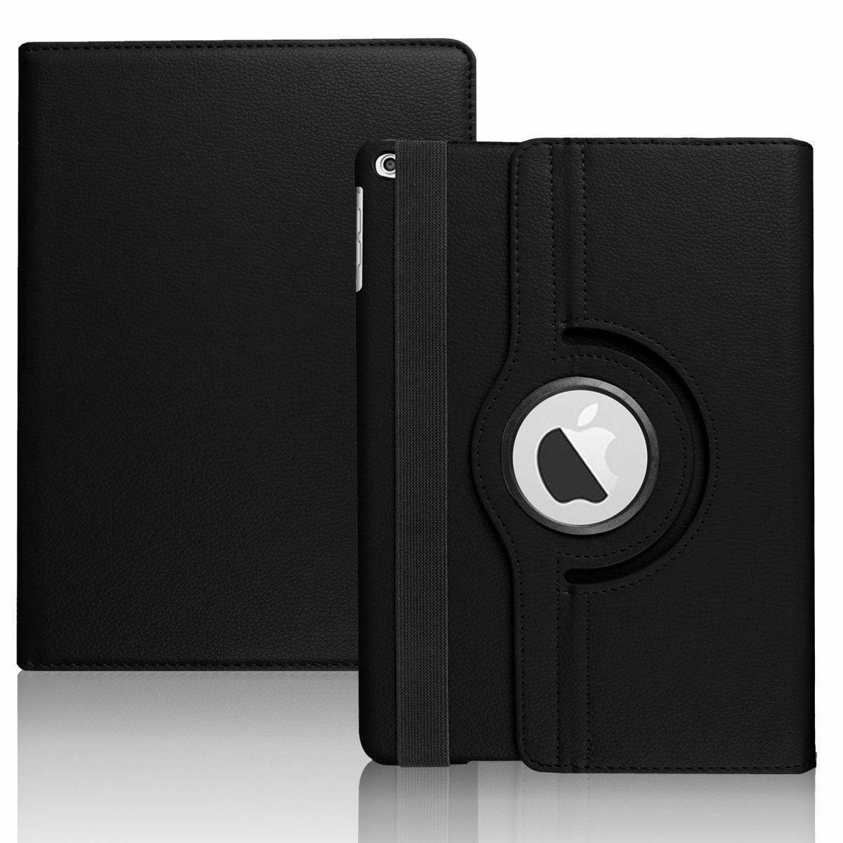 For iPad 7th Gen 360° Rotating Shockproof Leather Smart Case/9H Screen Protector