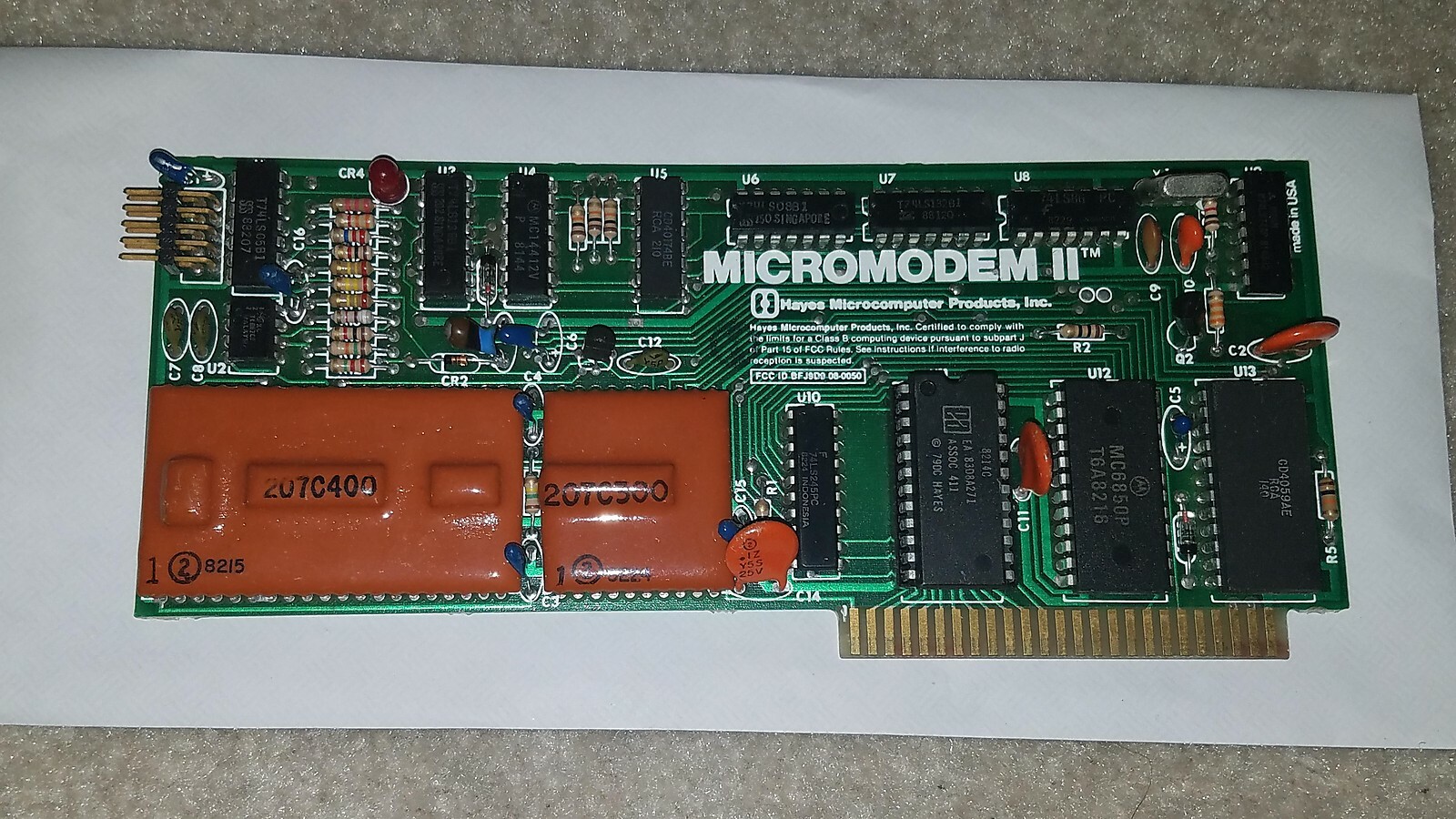 VINTAGE MICROMODEM II 2 DC HAYES BOARD INTERFACE CARD APPLE II GUARANTEED #175