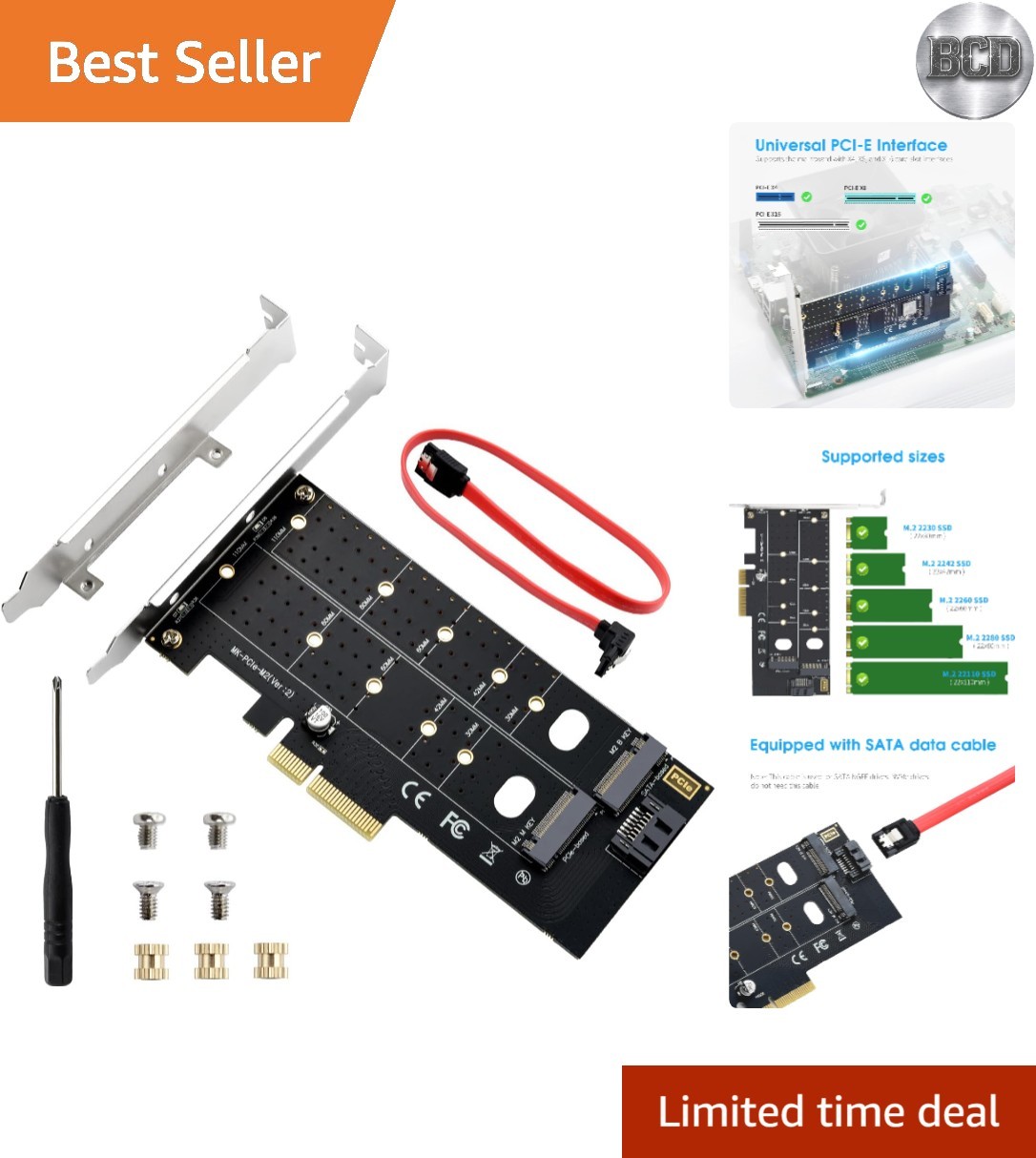Efficient Dual M.2 PCIe Adapter - 32Gbps Speed & Effective Cooling Design