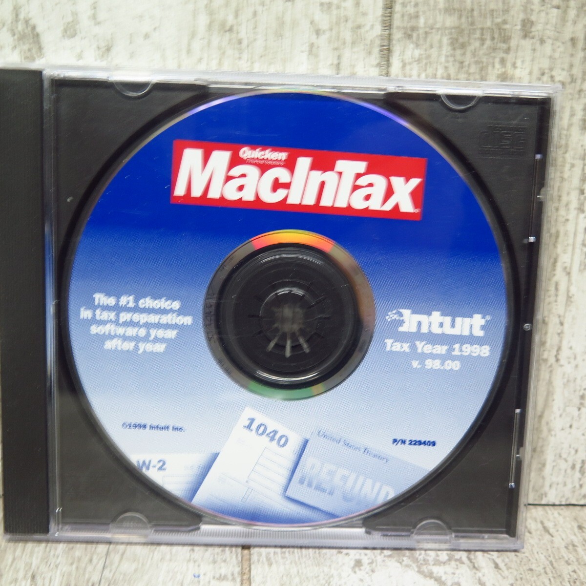 Vintage  1998 Intuit Quicken MacIntax Software for Mac OS CD Rom Disc