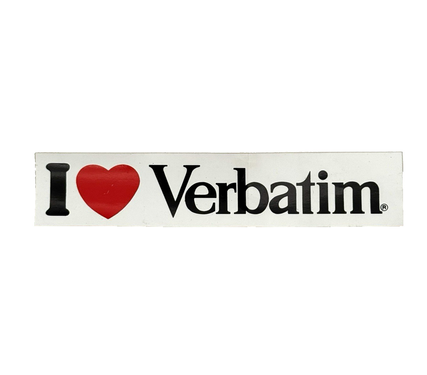 I Love Verbatim Sticker Red Heart Logo Computer Advertising Decal 6.5 Inch