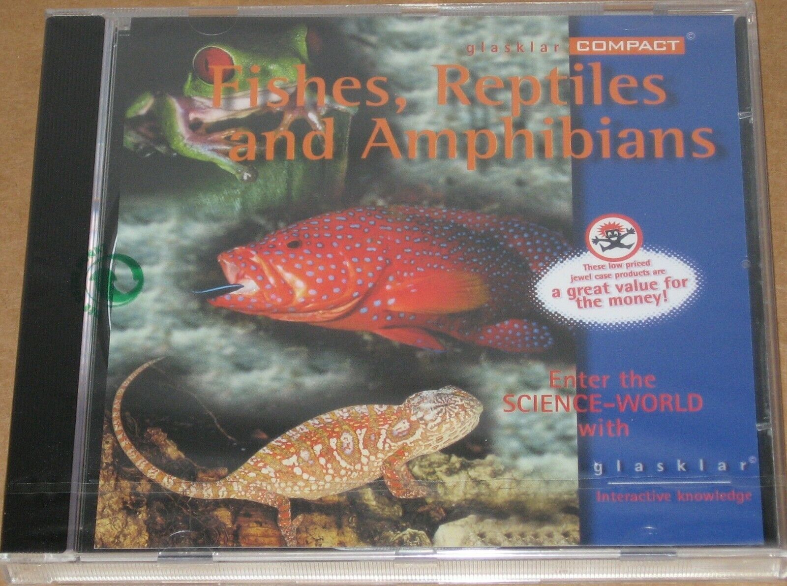 Glasklar Interactive Knowledge FISH REPTILES AMPHIBIANS New PC CD-ROM 