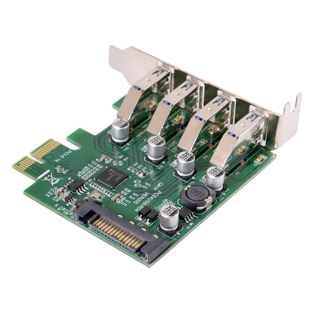Low Profile 4 Ports PCI-E to USB3.2Gen1 HUB PCI Express Expansion Card4911