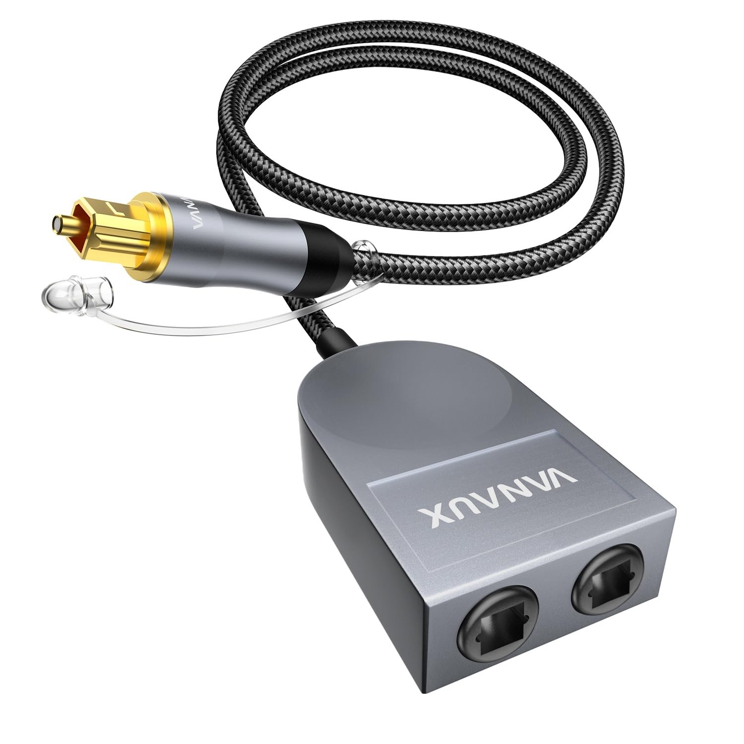 Optical Audio Cable Splitter 1 in 2 Out, Fiber Optic Digital Toslink S/PDIF