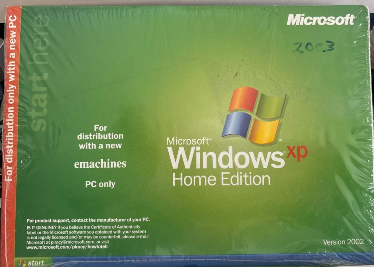 Microsoft Windows XP Home Edition Version 2002 for emachines PC - NEW SEALED