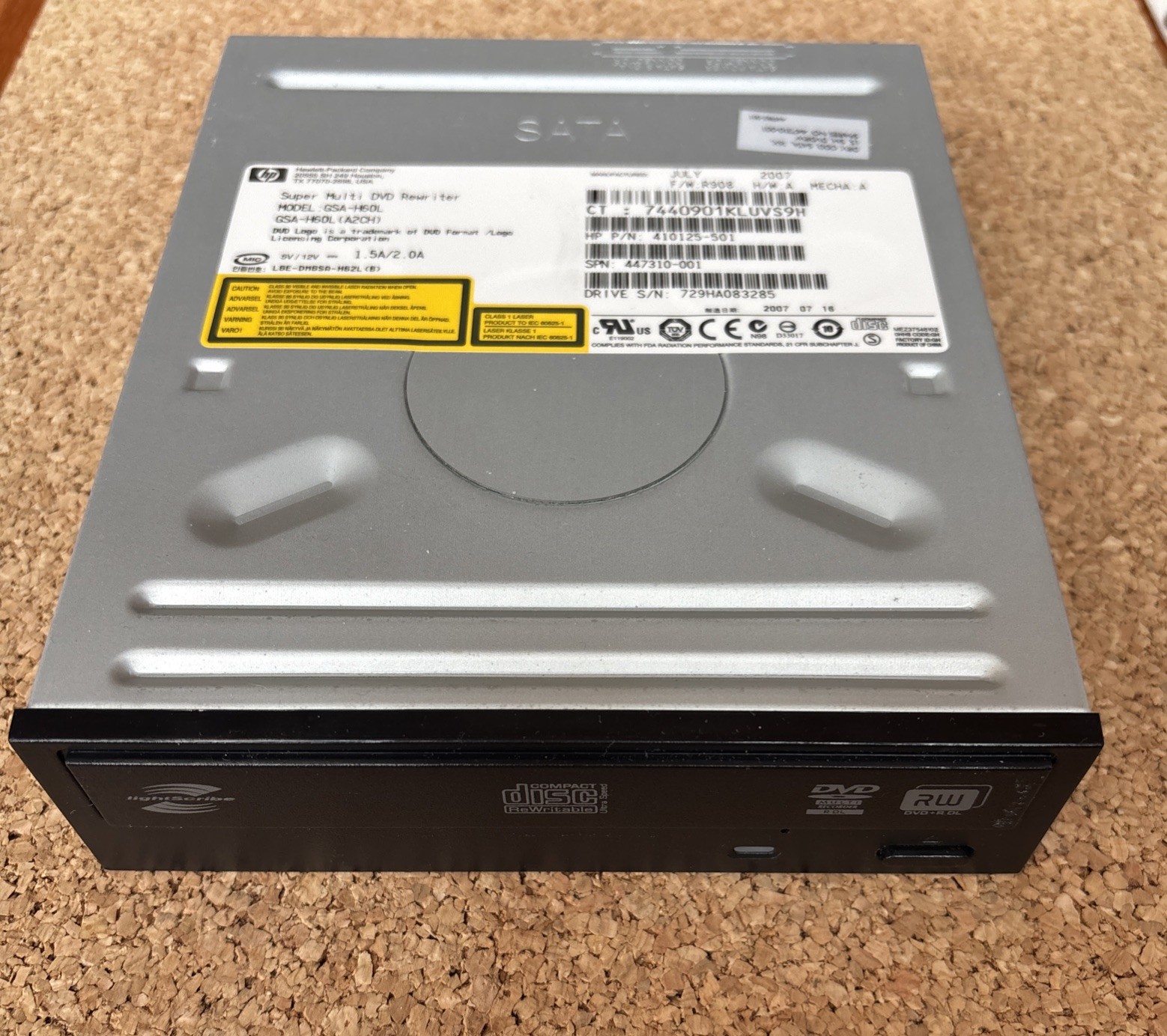 HP GSA-H60L (A2CH) Super Multi DVD Rewriter LightScribe SATA LGE-DMGSA-H62L B 