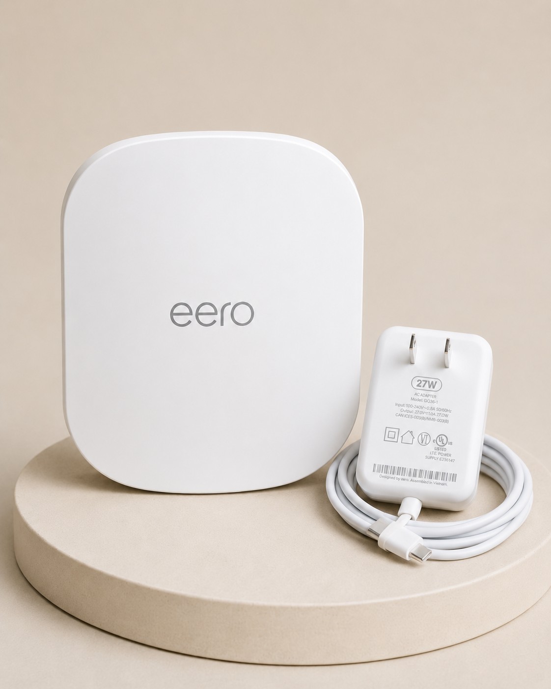 eero Pro 7 Wi‑Fi 7 Router White 10GbE 2 LAN Ports USB‑C RJ‑45 Wi‑Fi (FRONTIER)