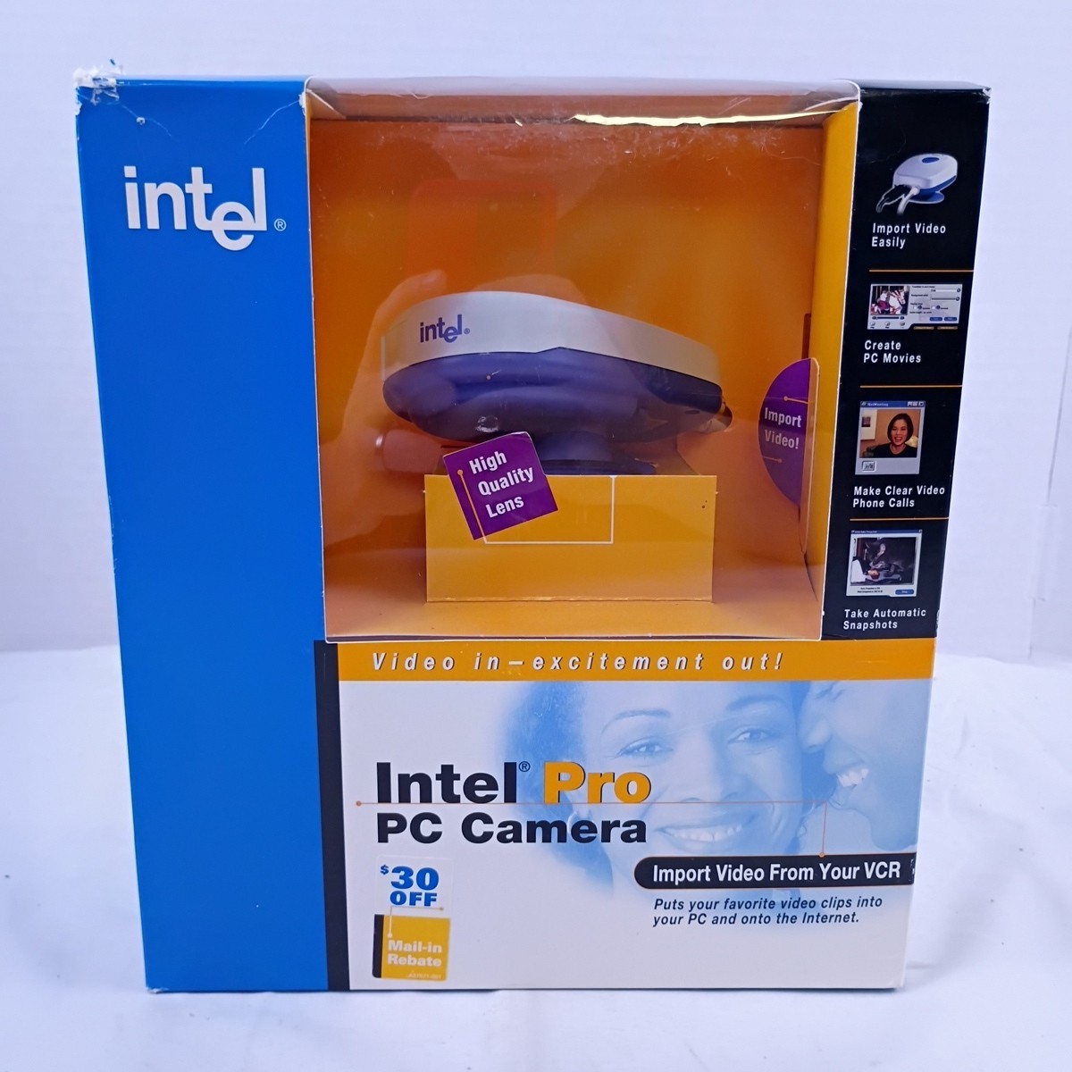 Intel Pro PC Camera USB Webcam 30fps 640x480 Built-in Microphone New in Box